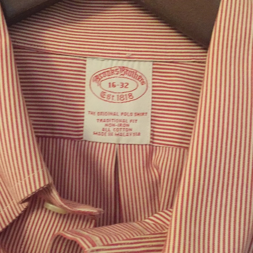 Brooks Brothers red striped shirt size 16-32